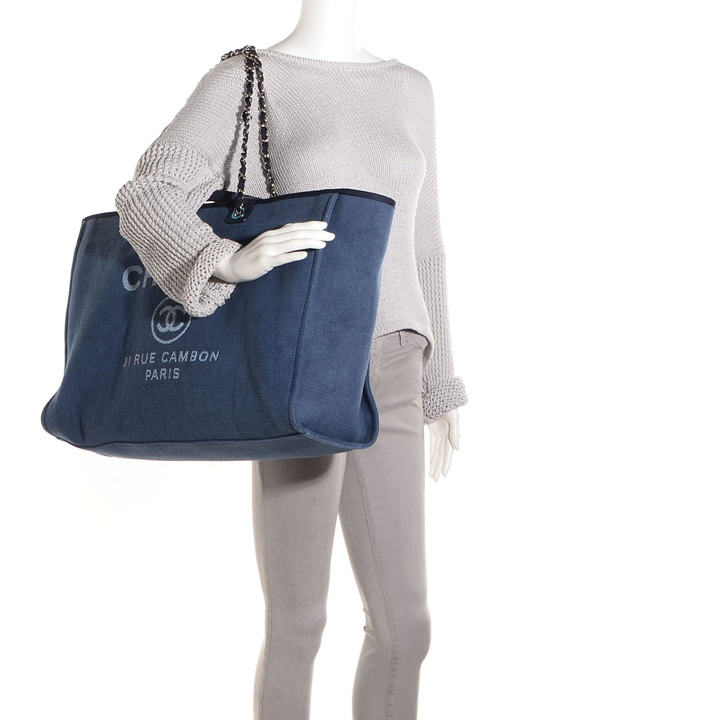 Canvas Deauville Large Tote Denim Blue