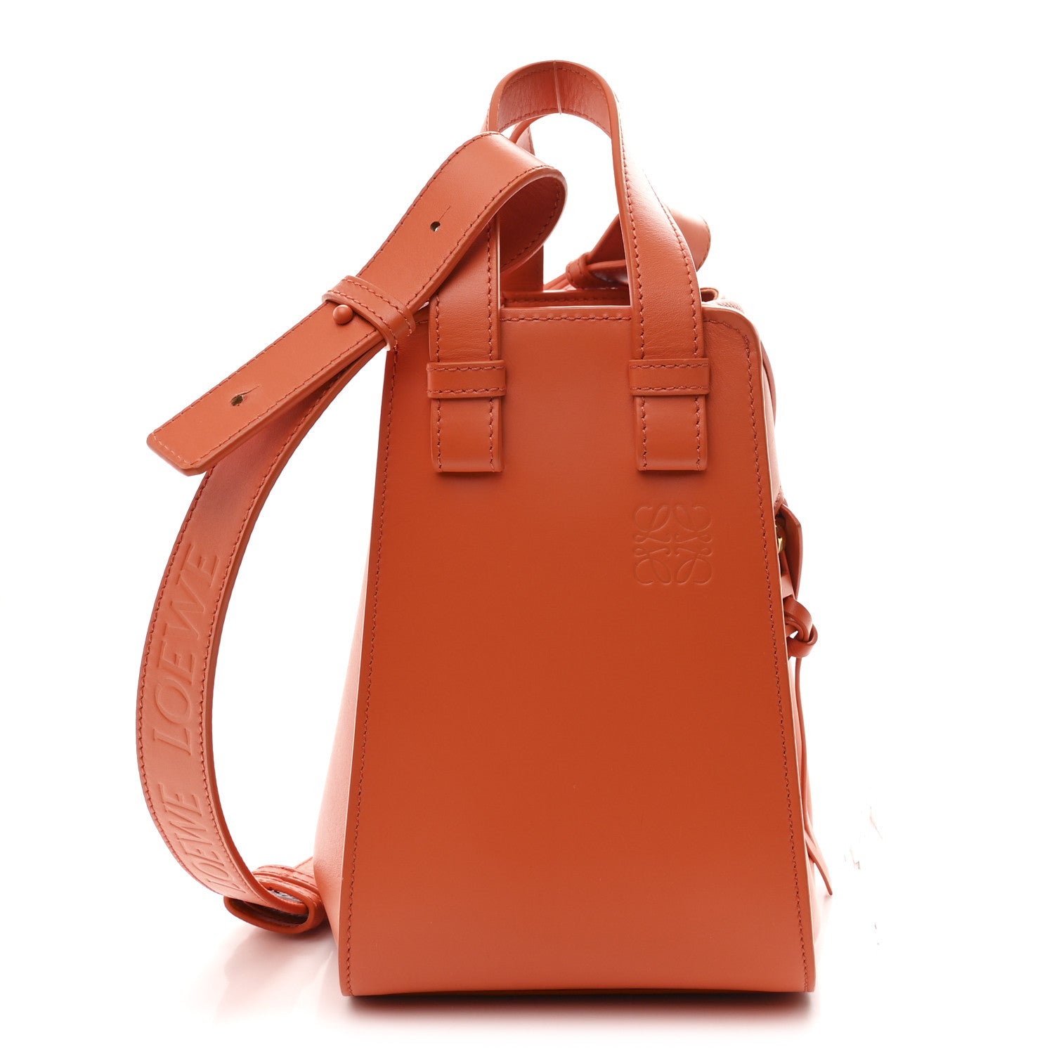 Loewe Satin Calfskin Compact Hammock Shoulder Bag Orange 1 of 10