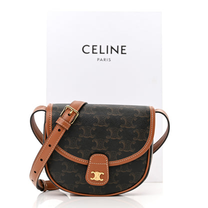 Celine Canvas Calfskin Triomphe Mini Besace Tan 11 of 11