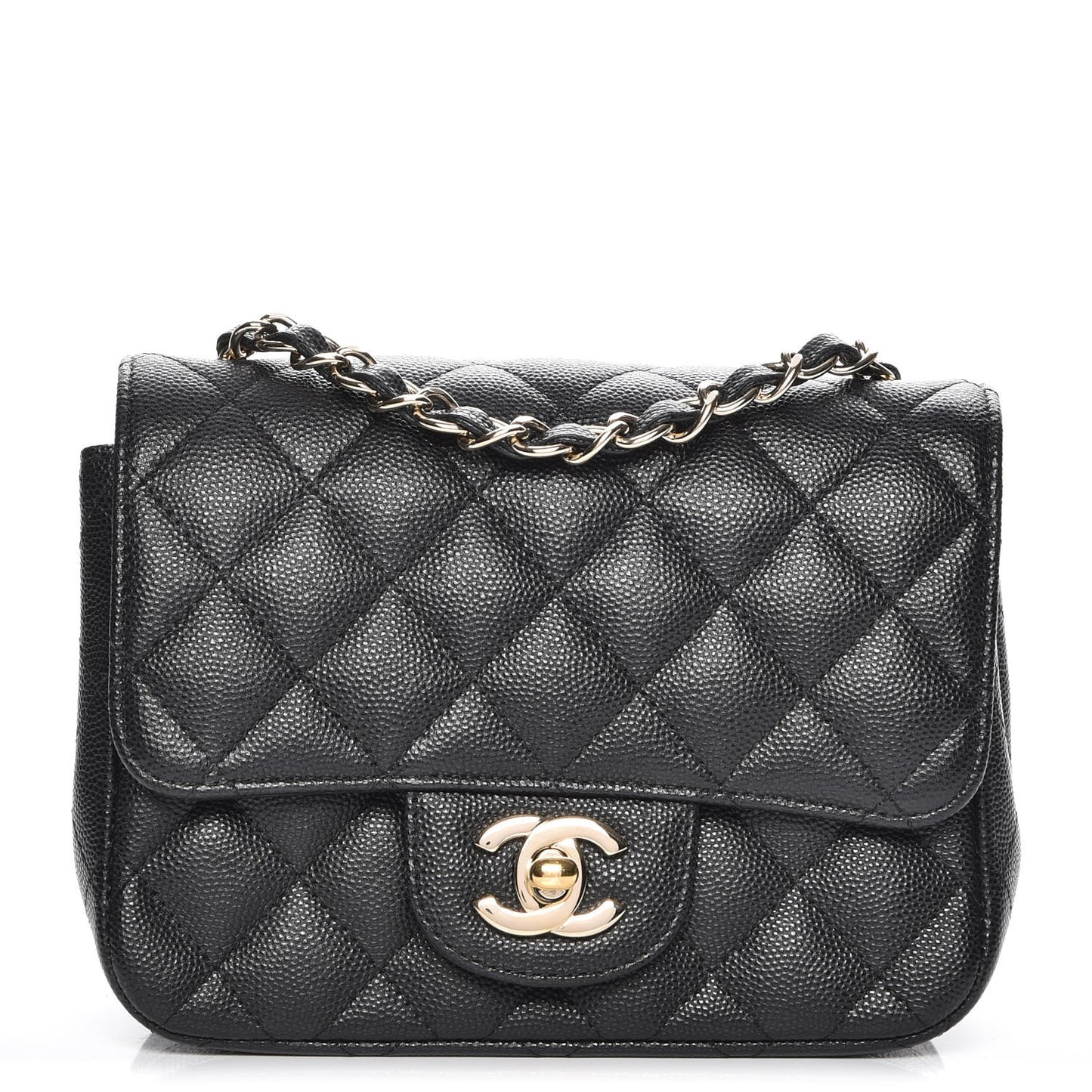 Caviar Quilted Mini Square Flap Black