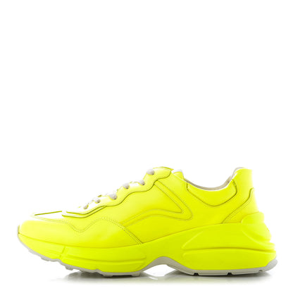 Gucci Calfskin Mens Rhyton Sneakers 10.5 Yellow Fluo 1 of 9