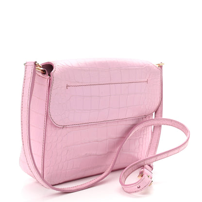 Givenchy Calfskin Crocodile Embossed Small Nobile Shoulder Bag Pink 2 of 14