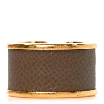 Hermes Madame Calfskin Large Olympe Ring 55 7.25 Etoupe 3 of 5