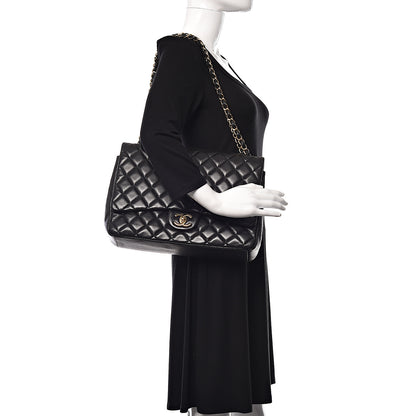 Chanel Lambskin Quilted Maxi Double Flap Black 2 of 12
