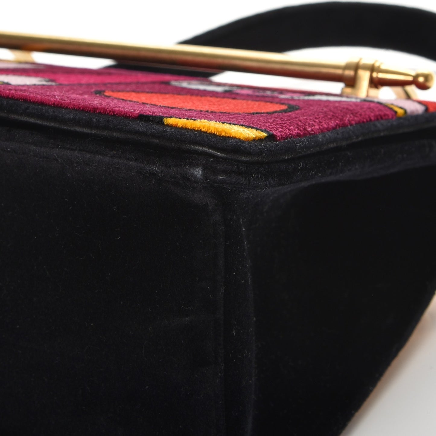 Velvet Abstract Top Handle Bag Ribes