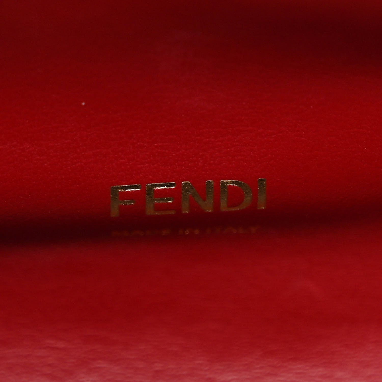 Fendi Vitello Seta Glazed Fabric FF 1974 Medium Peekaboo X-Lite Black Fragola 6 of 12