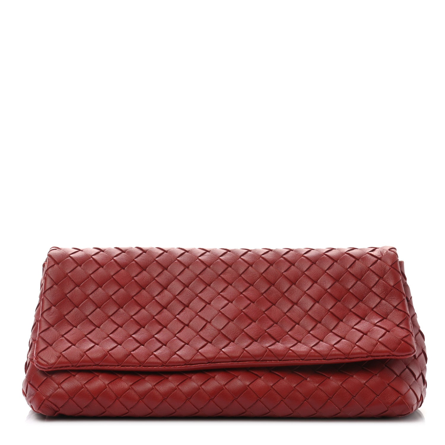 Bottega Veneta Nappa Intrecciato Cosmetic Case Red 1 of 8