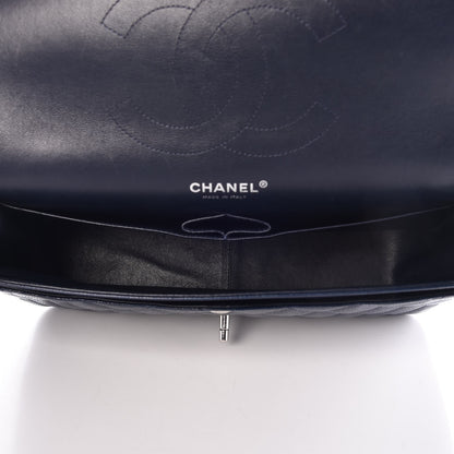 Chanel Caviar Quilted Jumbo Double Flap Navy Blue 5 of 7