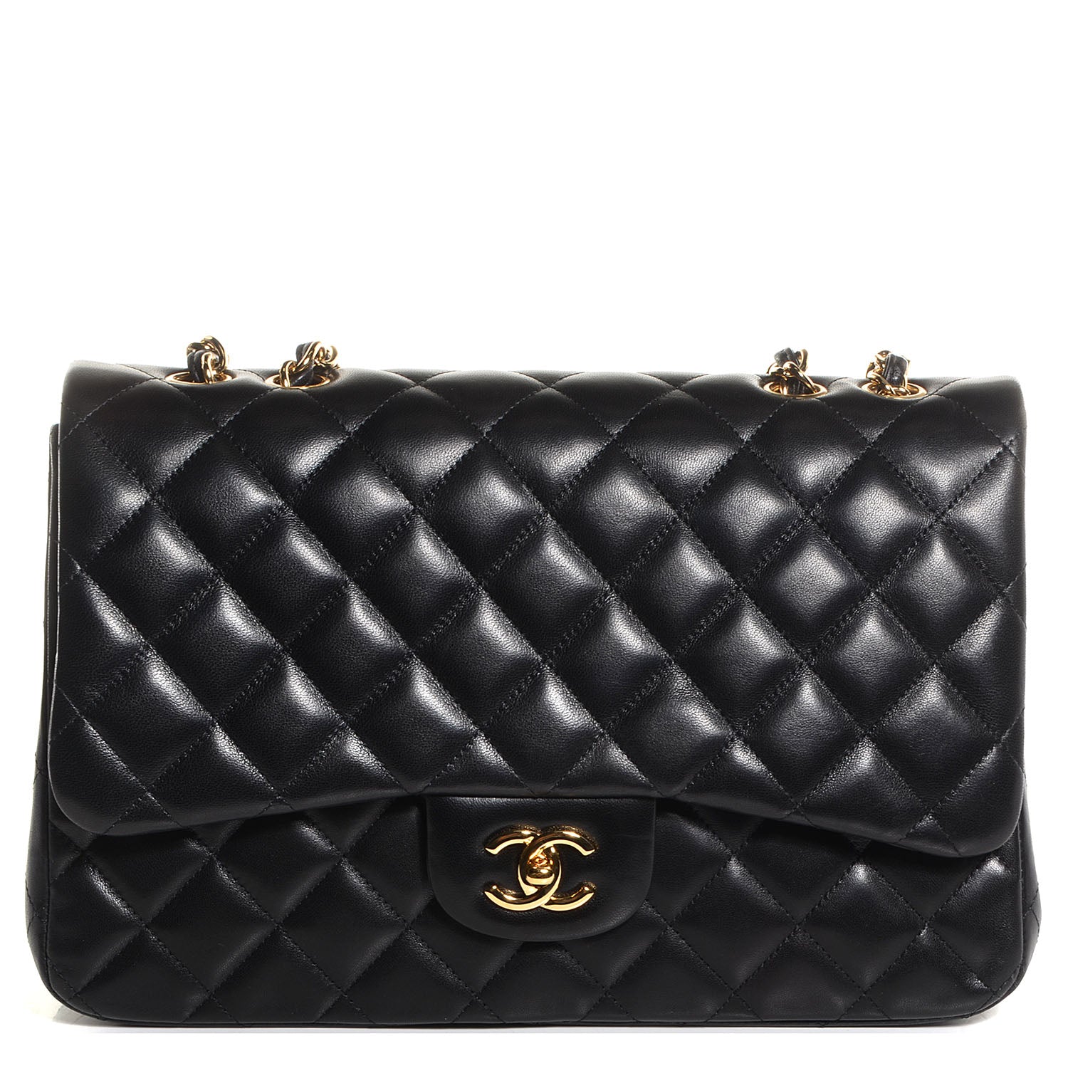 Chanel Lambskin Quilted Jumbo Single Flap Black 1 of 8