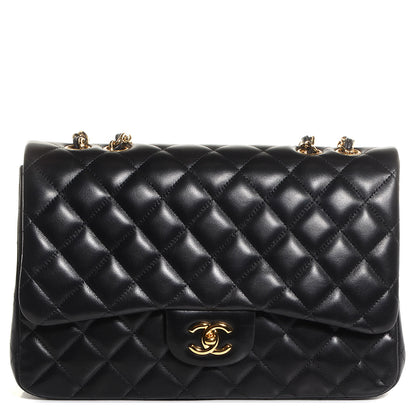 Chanel Lambskin Quilted Jumbo Single Flap Black 1 of 8