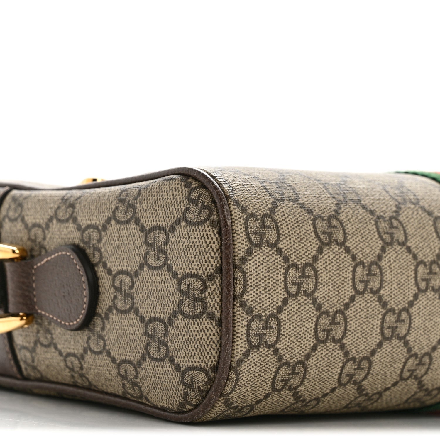 Gucci GG Supreme Monogram Web Small Ophidia Shoulder Bag Brown 9 of 15