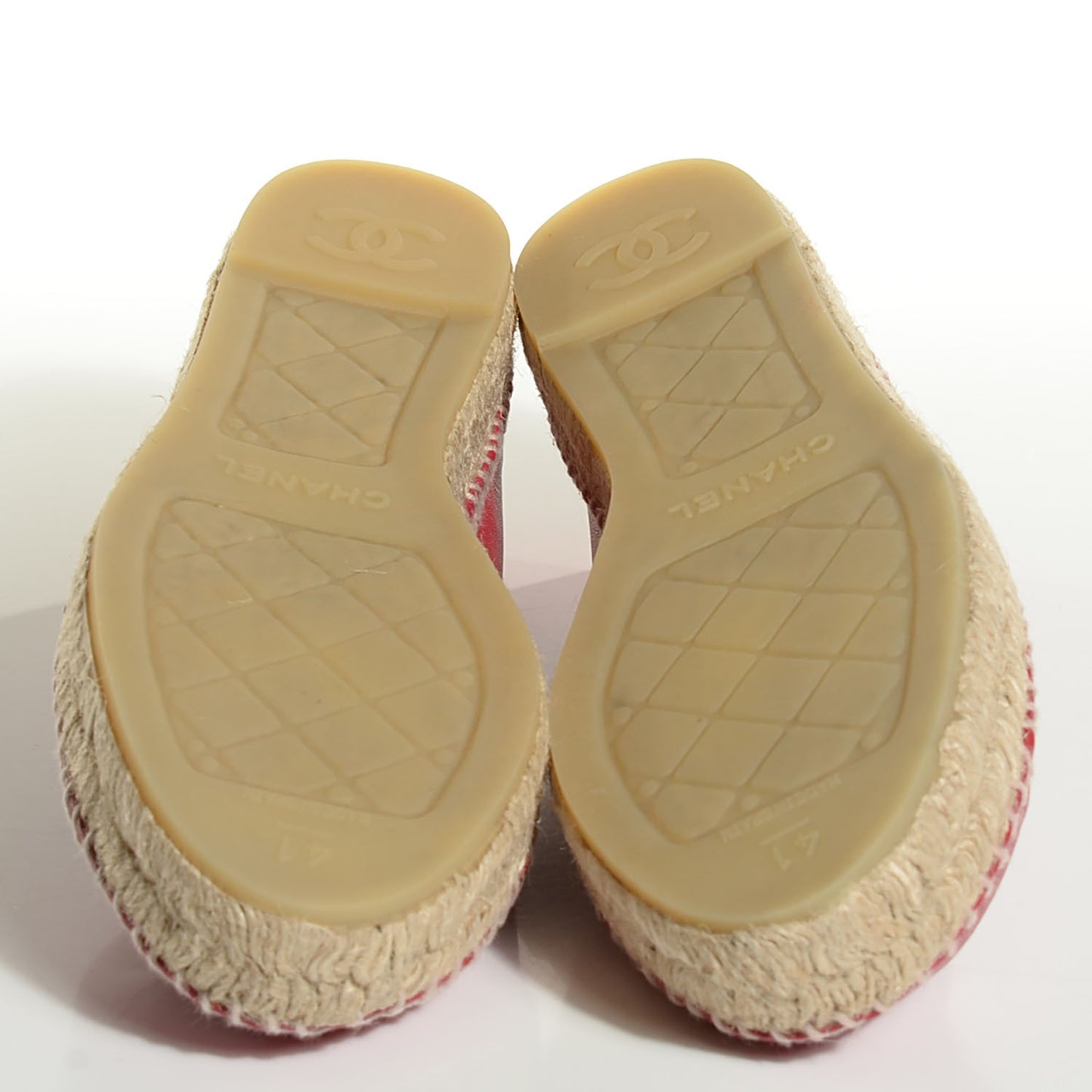 Lambskin CC Espadrilles 41 Red
