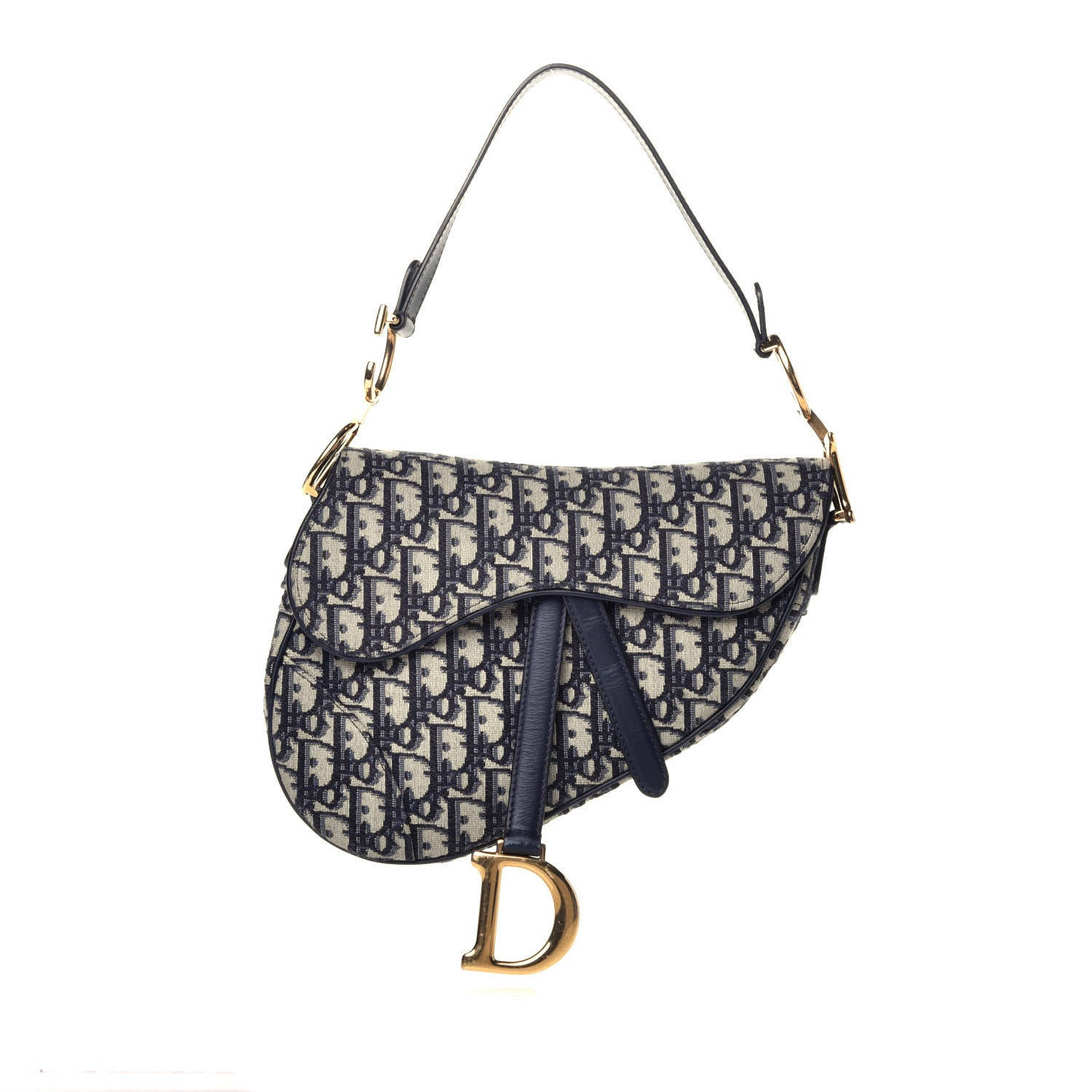Christian Dior Oblique Saddle Bag Blue 1 of 9