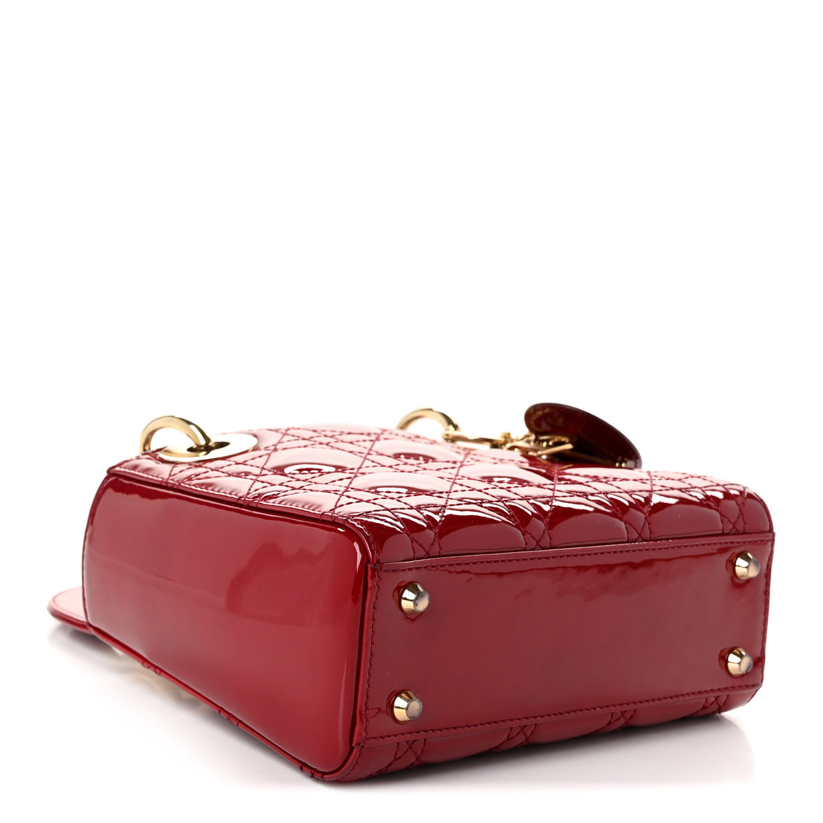 Patent Cannage Mini Lady Dior Red