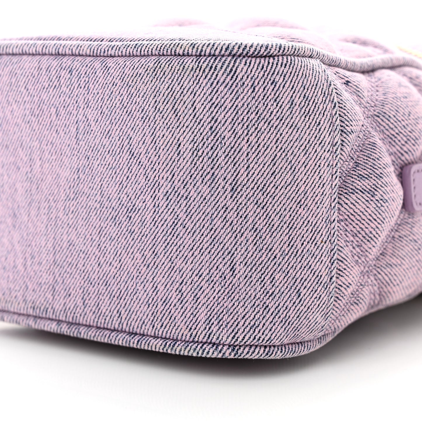 denim Quilted 80's Vanity Bag Bleached Lilac