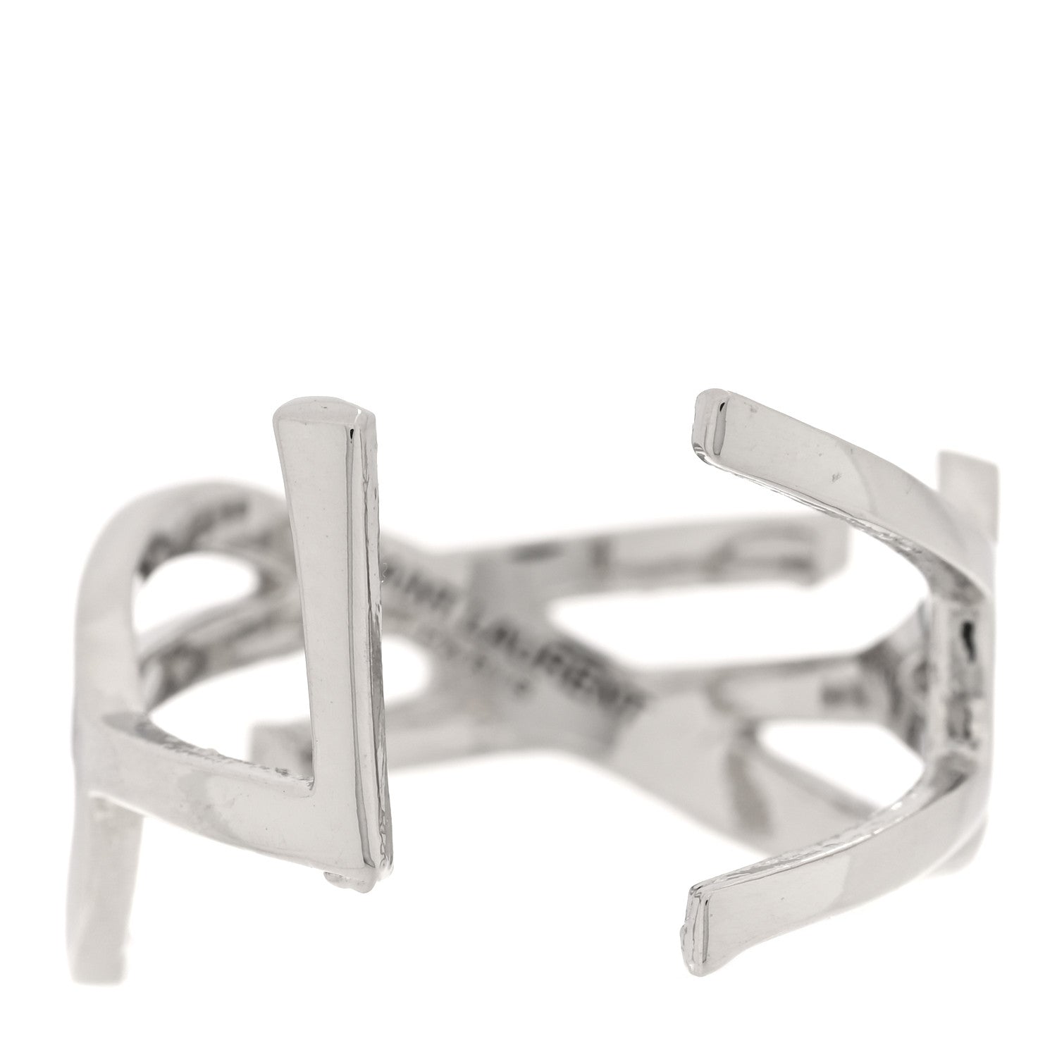 Saint Laurent Monogram Ring 49 5 Silver 3 of 4