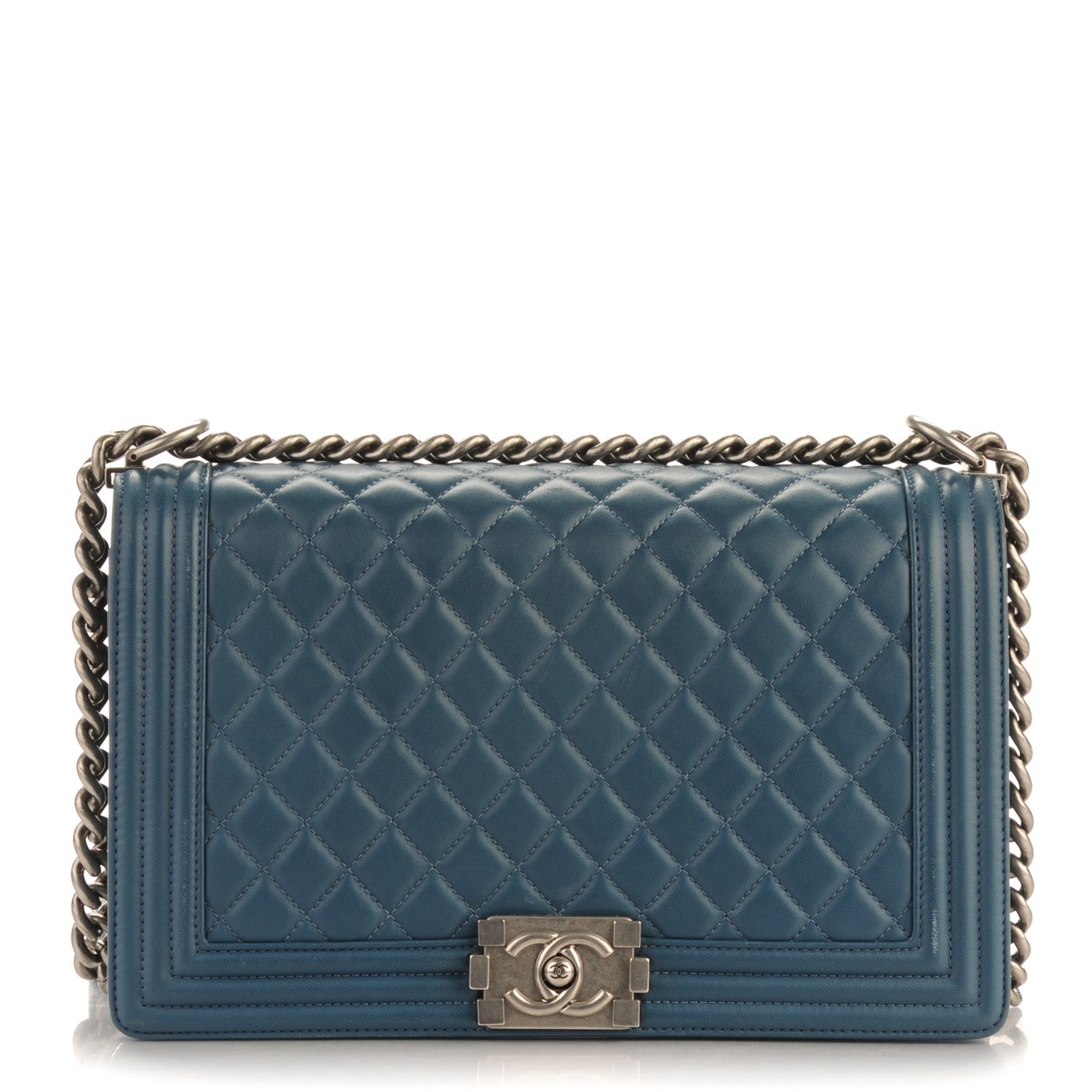 Chanel Lambskin Quilted New Medium Boy Flap Dark Blue 1 of 9