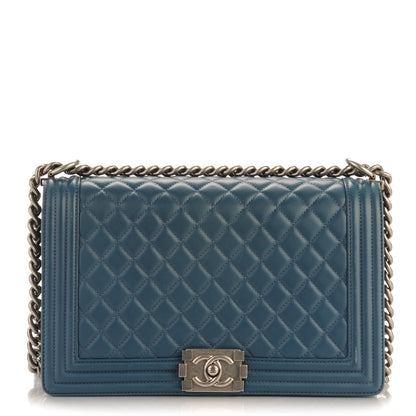 Chanel Lambskin Quilted New Medium Boy Flap Dark Blue 1 of 9