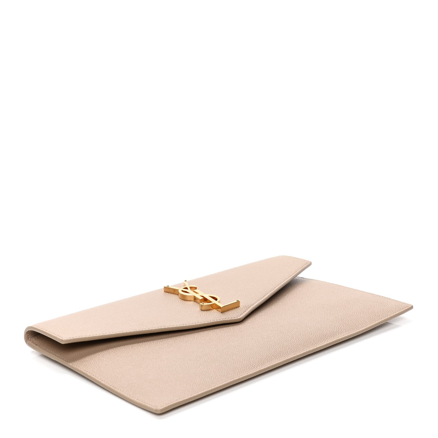 Saint Laurent Grain De Poudre Uptown Pouch Dark Beige 3 of 4
