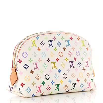 Louis Vuitton Monogram Multicolor Cosmetic Pouch White Litchi 3 of 6