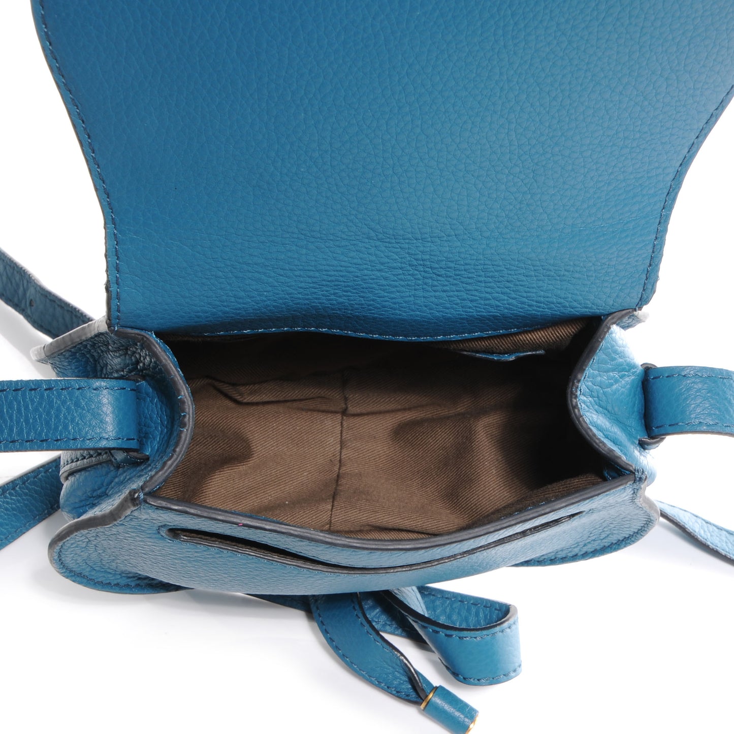 Calfskin Mini Marcie Round Crossbody Bag Laguna Blue