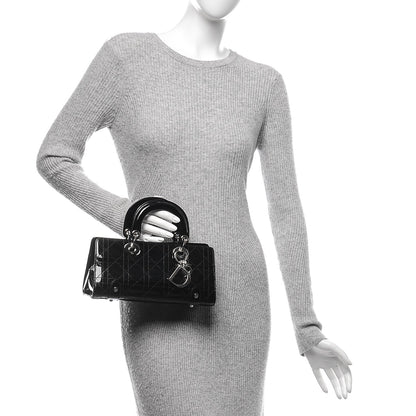 Christian Dior Patent Cannage Stitched Small East West Lady Dior Black 2 of 6