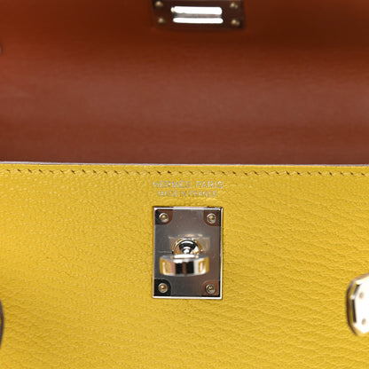 Hermes Chevre Mysore Verso Mini Kelly Sellier 20 Jaune De Naples Gold 6 of 12