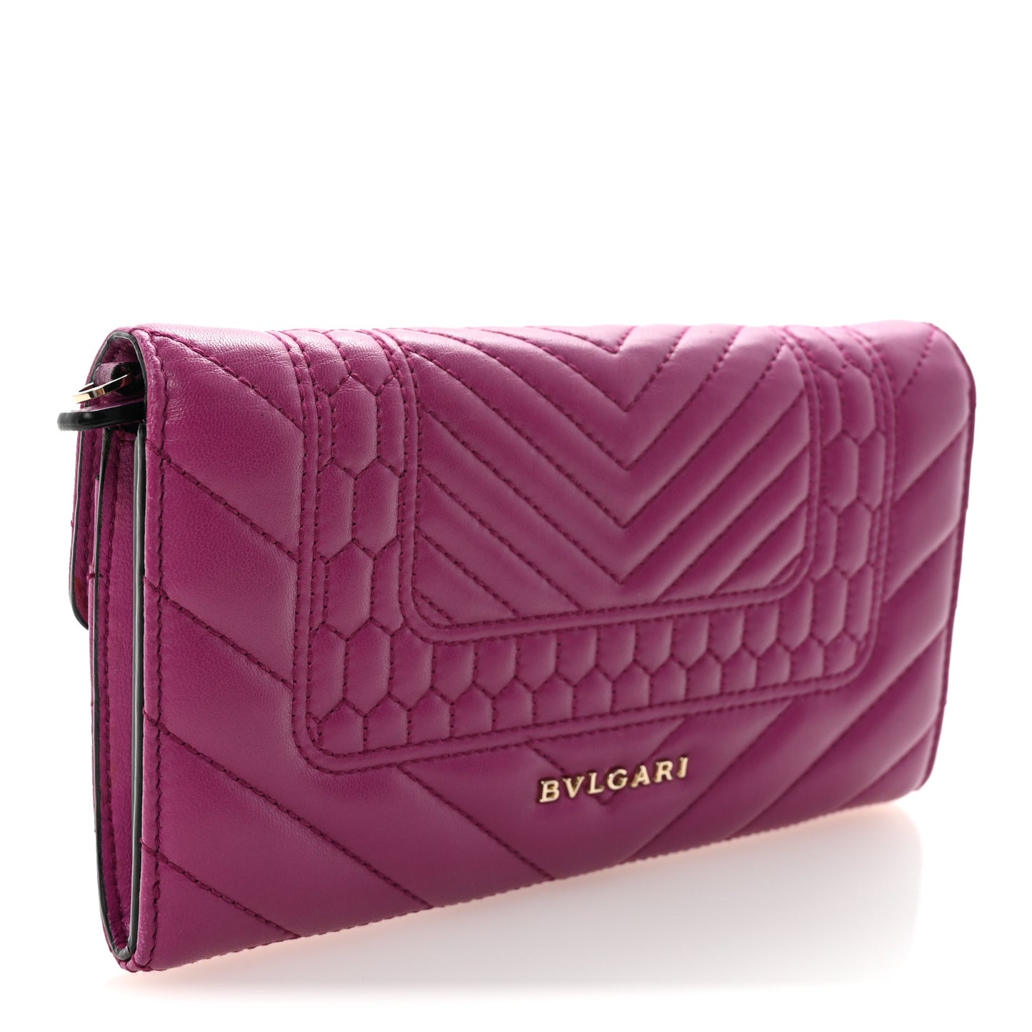 Calfskin Quilted Serpenti Forever Clutch Plum
