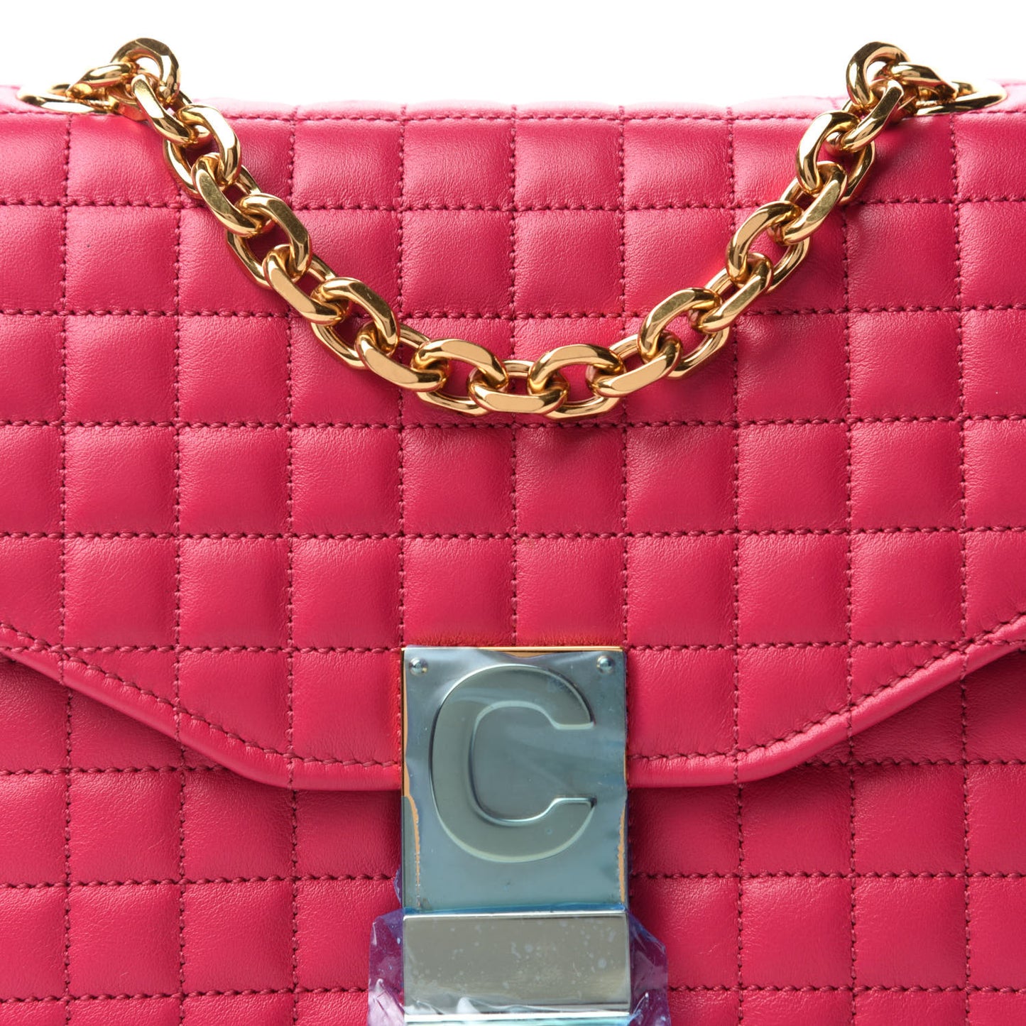 Calfskin Quilted Medium C Bag Pink