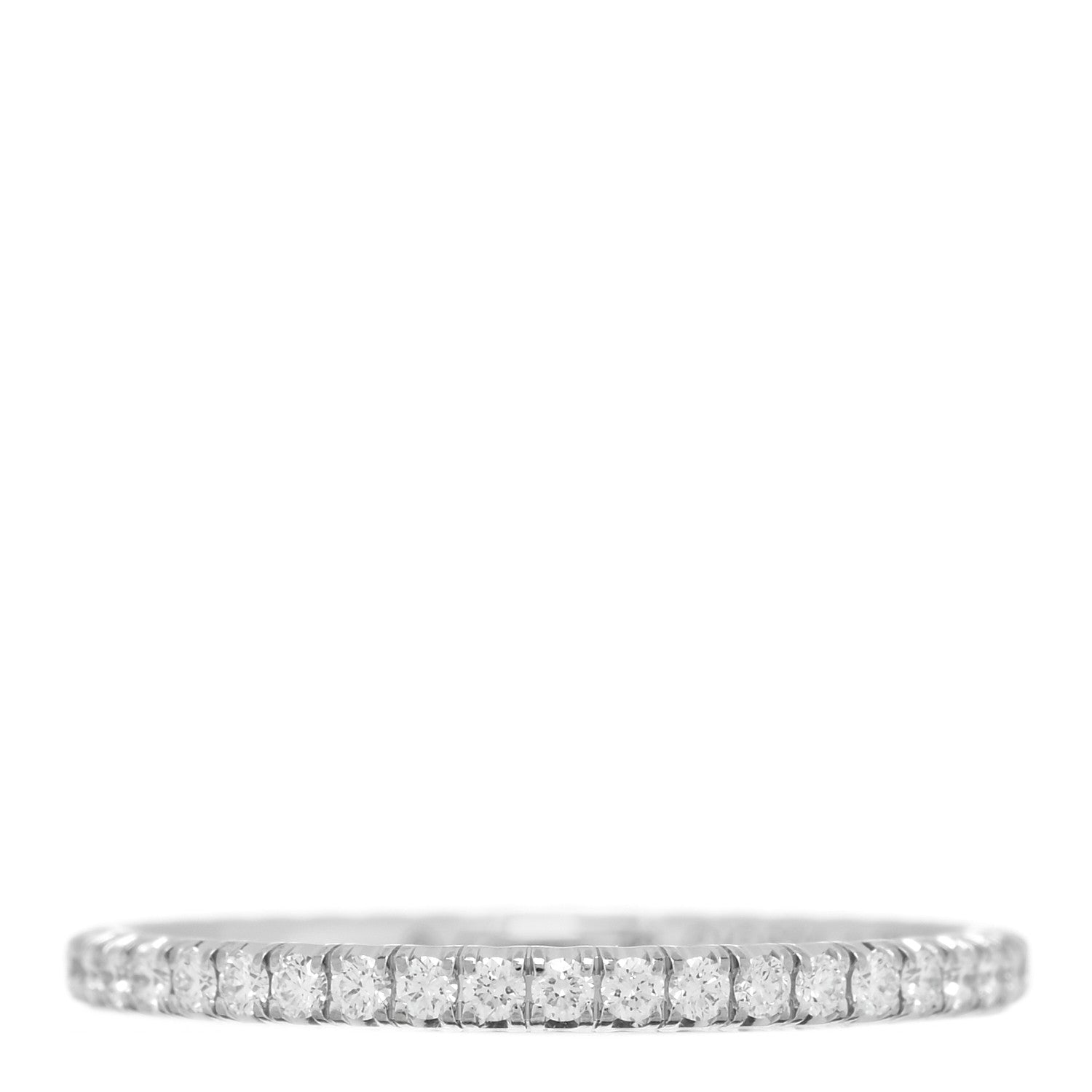 Cartier 18K White Gold Diamond 1.5mm Etincelle de Cartier Wedding Band Ring 46 3.75 1 of 4