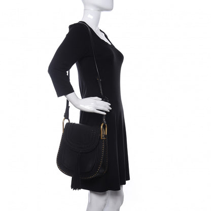 Chloe Calfskin Braided Small Hudson Shoulder Bag Black 2 of 9