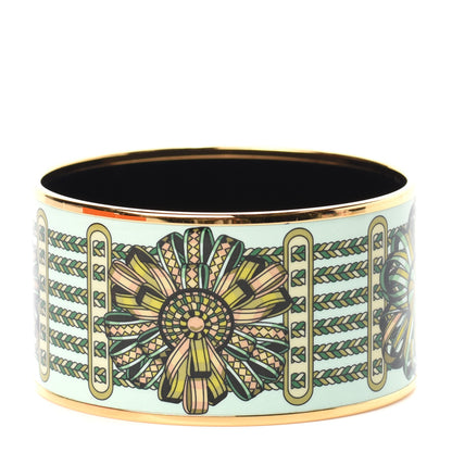 Hermes Enamel Printed Rubans de Cheval Extra Wide Bracelet 65 1 of 6