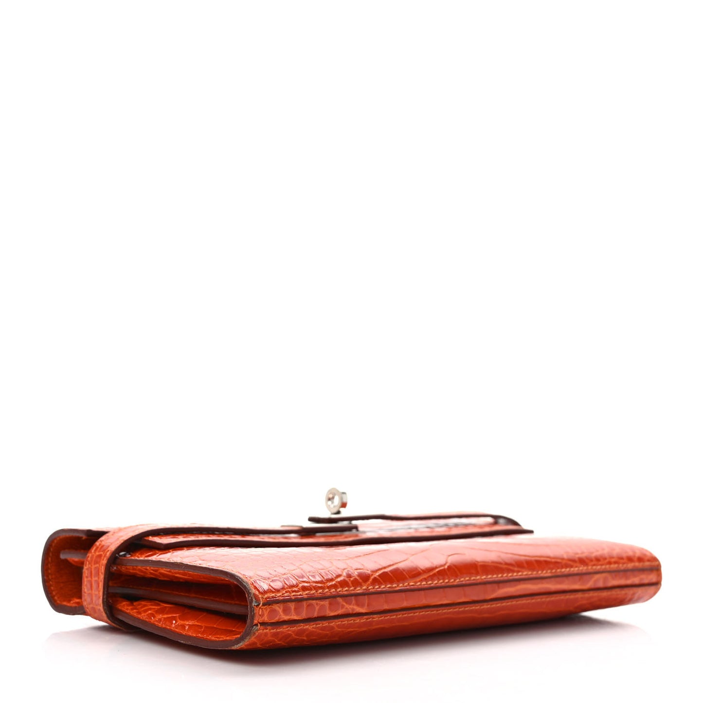 Matte Alligator Kelly Longue Wallet Orange