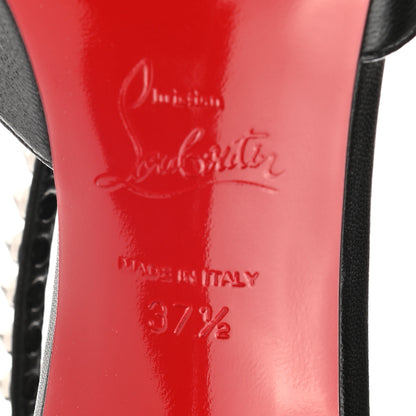Christian Louboutin Kid PVC Spike Cross 100 Pumps 37.5 Black Silver 6 of 8