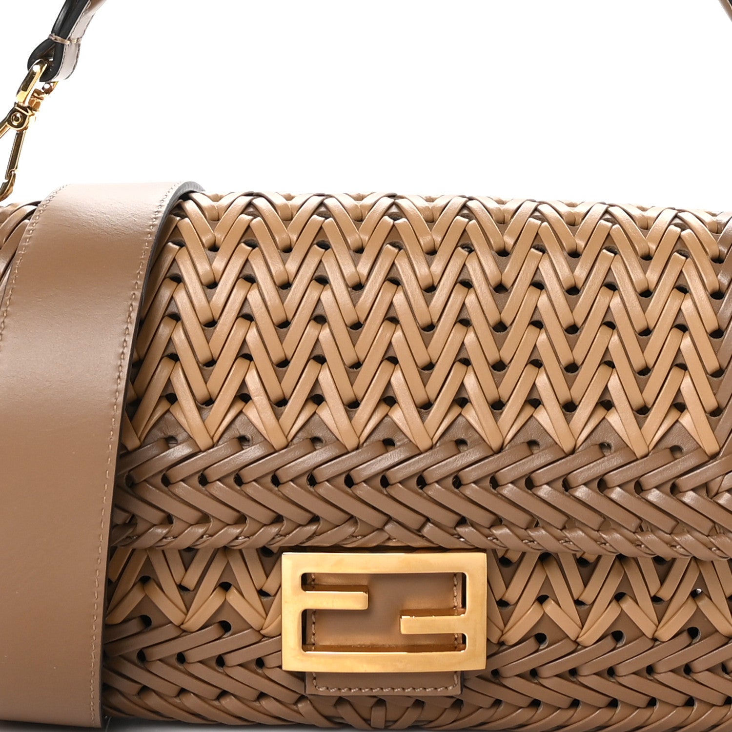Fendi Nappa FF Woven Baguette Brown 8 of 10