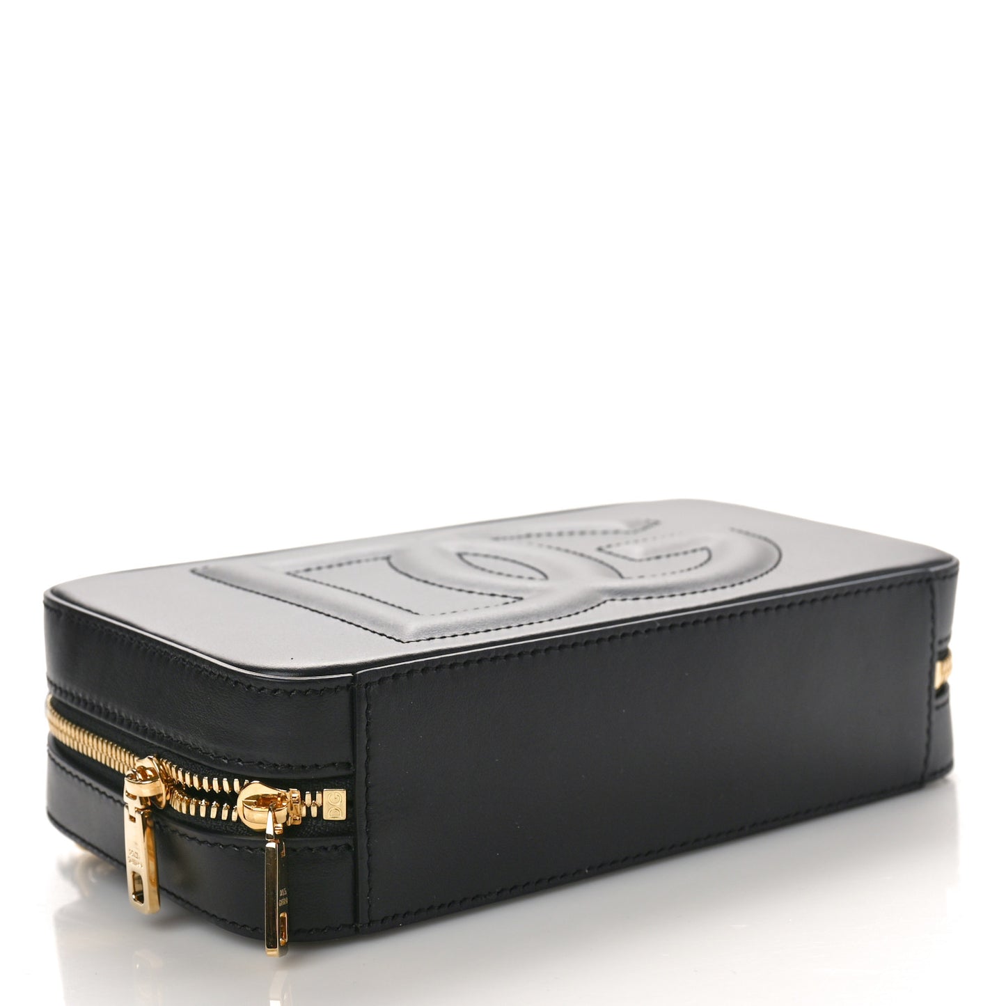 Calfskin Small DG Logo Camera Crossbody Bag Black
