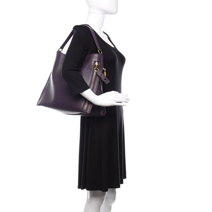 Tom Ford Pebbled Calfskin Small Alix Padlock Zip Hobo Bag Wine 2 of 11