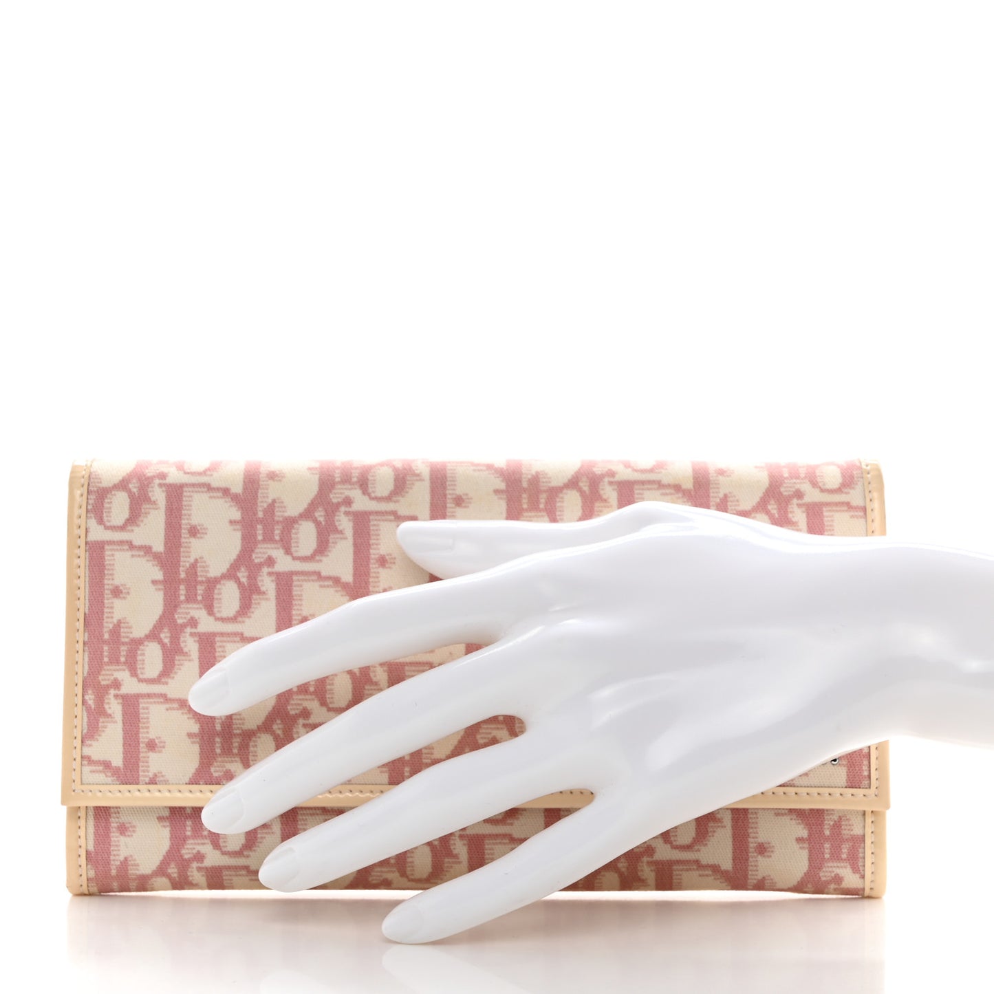 Monogram Girly Flap Wallet Pink