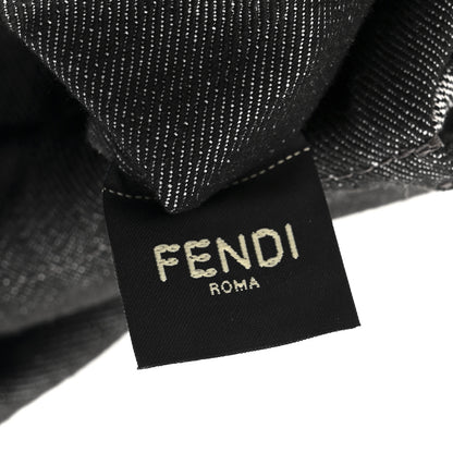 Fendi Denim Effect Fabric Jacquard FF Vitello Grace Medium Mamma Baguette Dark Blue 6 of 10