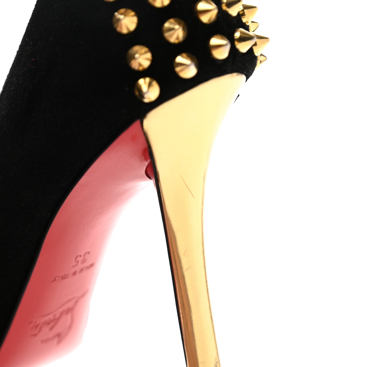 Suede Studded Zappa 100 Pumps 35 Black Gold