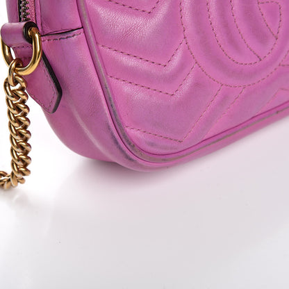 Gucci Calfskin Matelasse Mini GG Marmont Chain Shoulder Bag Candy Mousse 15 of 21