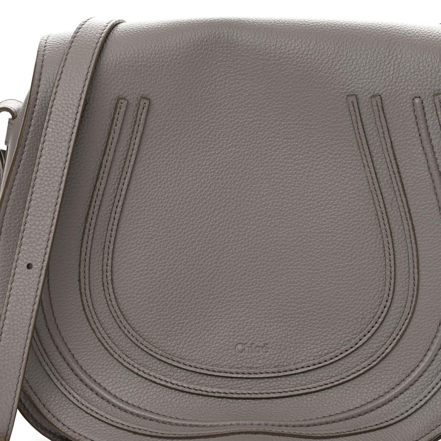 Calfskin Medium Marcie Round Crossbody Bag Cashmere Grey