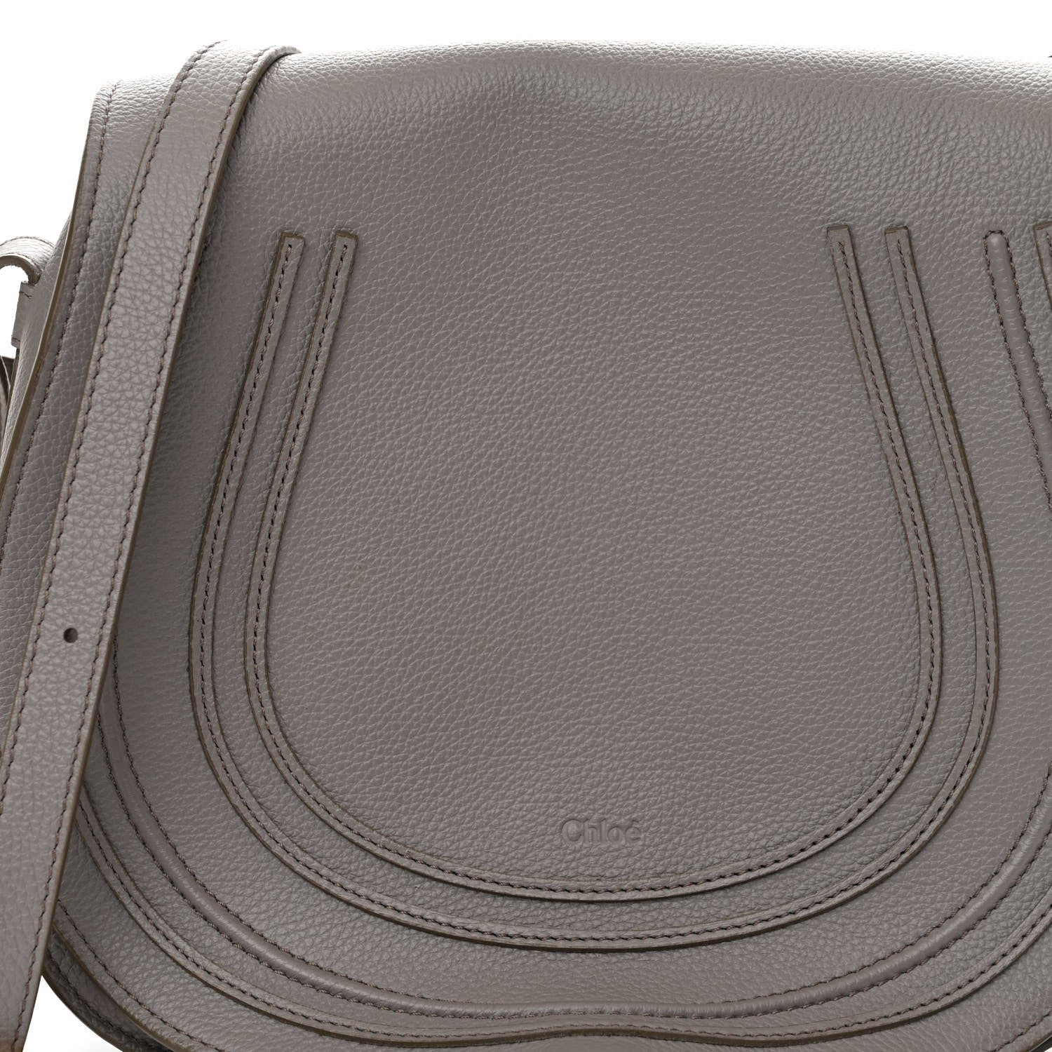 Chloe Calfskin Medium Marcie Round Crossbody Bag Cashmere Grey 8 of 11