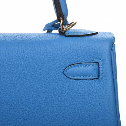 Hermes Togo Kelly Retourne 25 Bleu Zanzibar 27 of 30