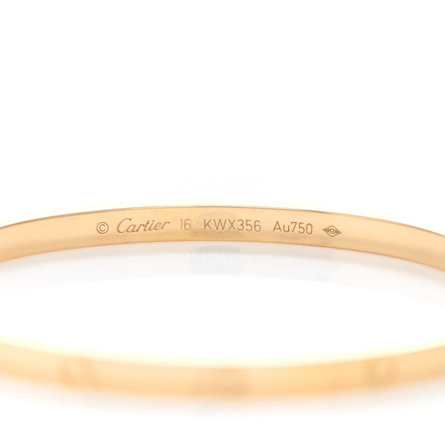 18K Yellow Gold Small LOVE Bracelet 16