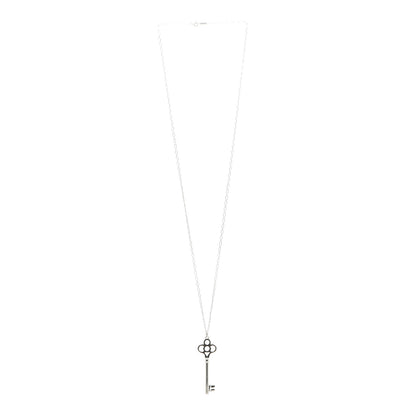 Tiffany Sterling Silver Large Crown Key Pendant Necklace 3 of 5