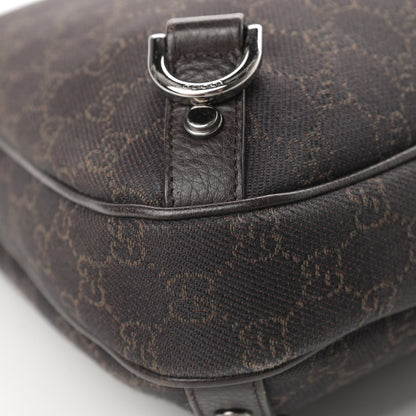 Gucci Denim Monogram Abbey D Ring Hobo Brown 9 of 13
