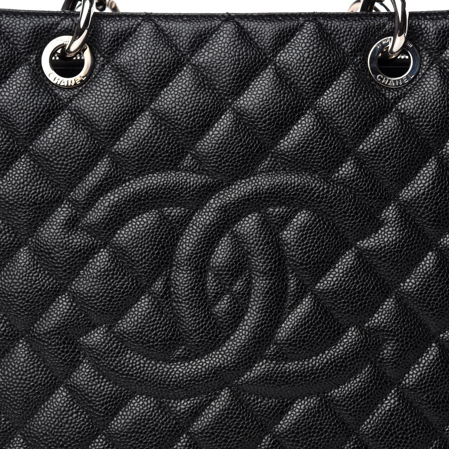Caviar Quilted Grand Shopping Tote GST Black