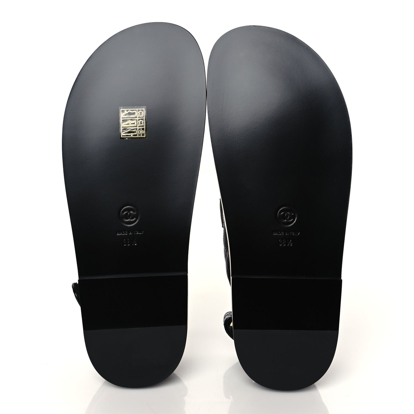 Grained Calfskin Velcro Dad Sandals 38.5 Black