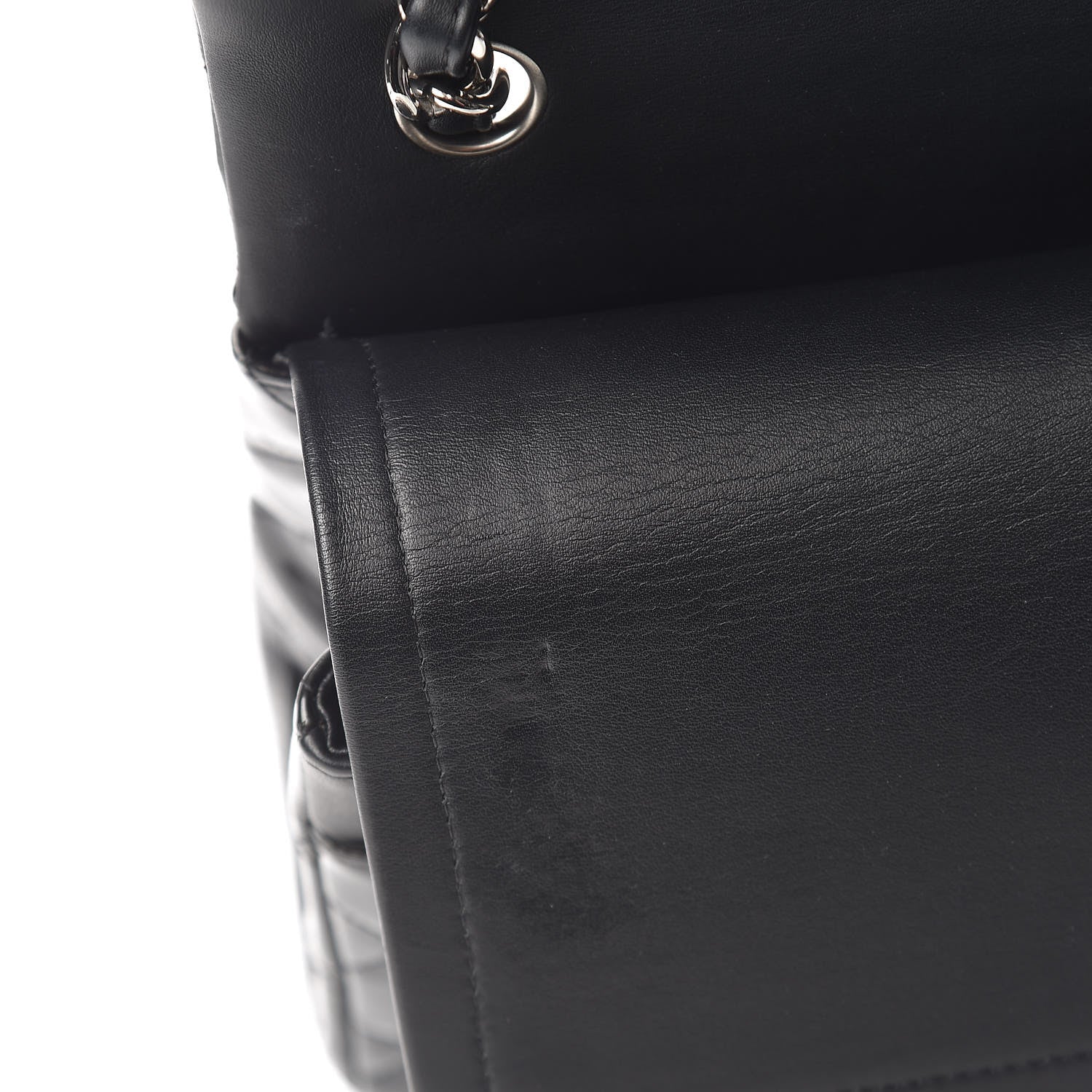 Chanel Striated Patent Quilted Jumbo Double Flap Black 13 of 16